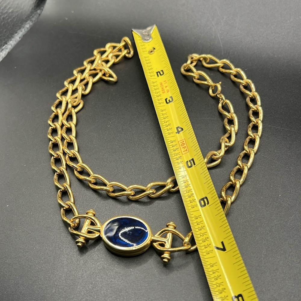 Vintage blue swirly dark blue necklace - Picture 3 of 4